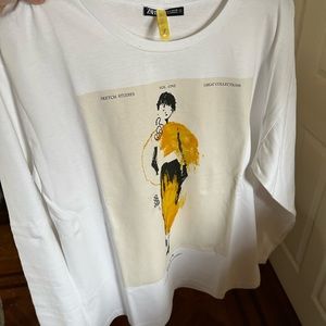 Sara shirt worn once but in good condition, Dry clean like new